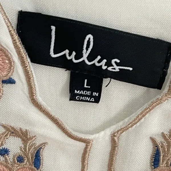 Lulus Daisy Petal Pickin’ Embroidered Dress Size L Festival Boho Whimsy Fairy - Image 11