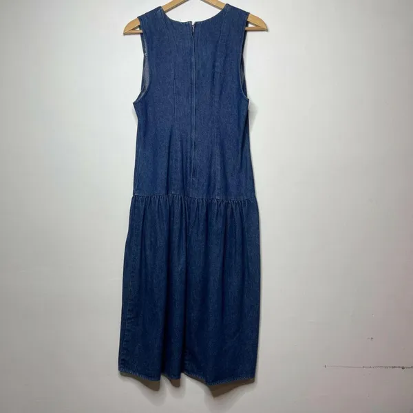 Vintage 90's You Too Babes 5 Juniors‎ Women's Denim Jumper Dress (Waist 31") - Image 6