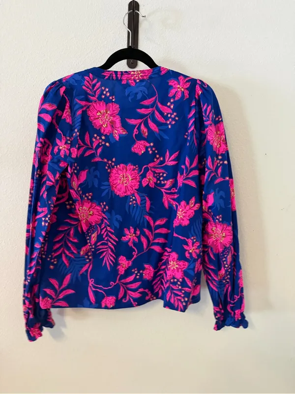 NWT Lilly Pulitzer Coulter Long Sleeve Cotton Top Blue Never Ending Summer - Image 9