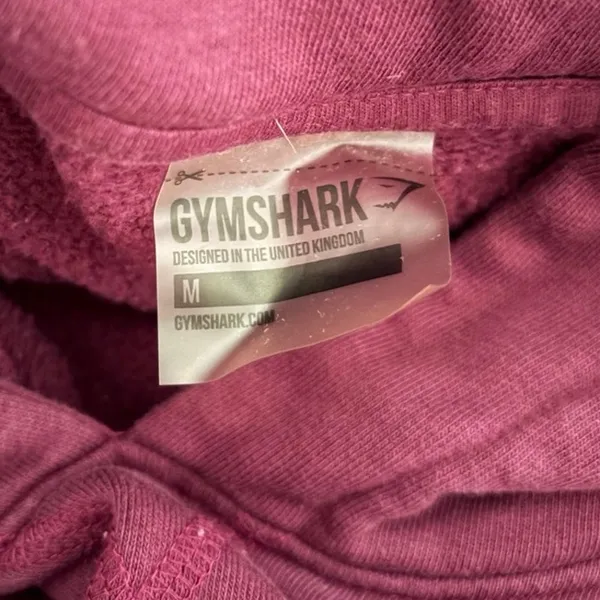 Gymshark Cropped Pullover Hoodie Drawstring Maroon M - Image 4