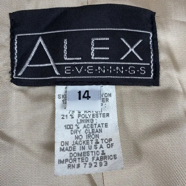 Alex Evenings Women‎ Size 14 (Med) Gold Shimmer Iridescent Dress Jacket Set NWT - Image 9