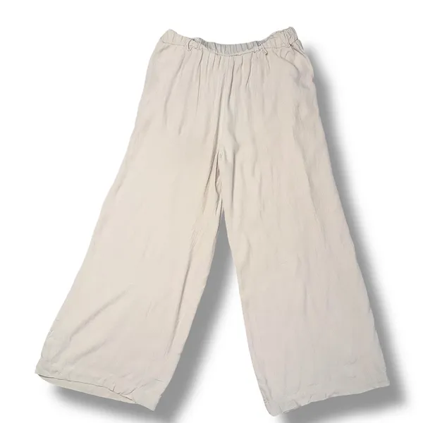 Wilfred Wide Leg Tie Waist Pants Womens‎ Small Beige Excellent Viscose Rayon - Image 3