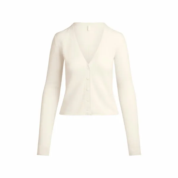 NWT Skims featherweight Cashmere cardigan women's size medium in egret ivory - Image 3