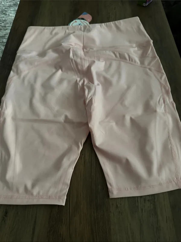 Light Pink High-Waist Women’s Bike Shorts - Image 5