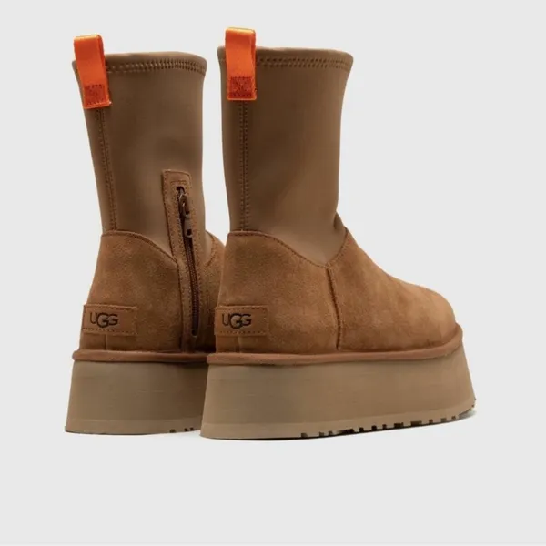 Ugg Classic Dipper platform short boots in Chestnut suede tan - Image 2