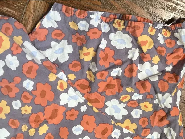 Zoe + Chloe Floral Scrub Top V-Neck Orange Grey White XL ~ Nurse Uniform Top - Image 7