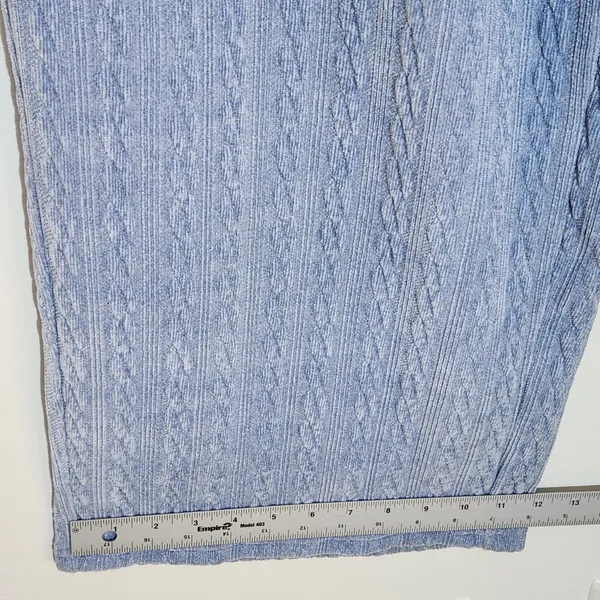 Offline by Aerie Light Blue Cable Knit Wide Leg Lounge Pants Size XL Long - Image 6