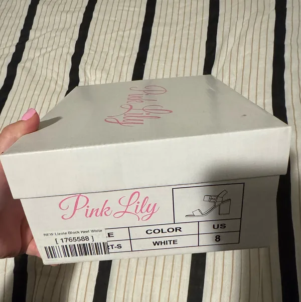 Pink Lily Heels White Cork - Image 3