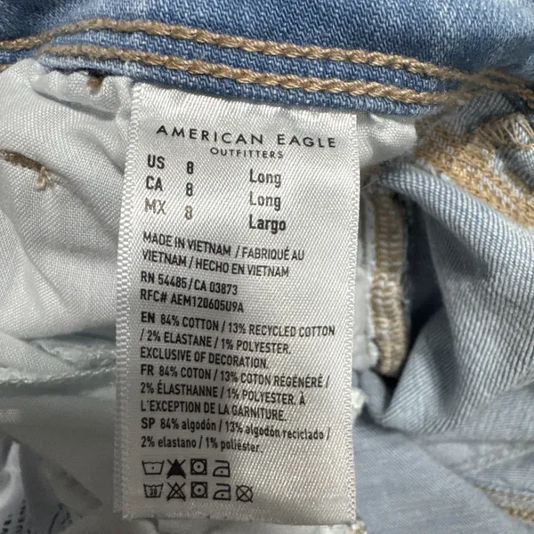 American Eagle Jeans Mid Rise Kick Boot Stretch Cargo Pockets Womens 8 L 30x33.5 - Image 9