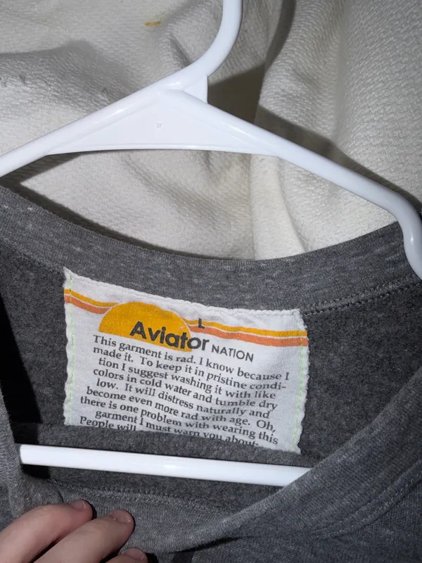 Aviator Nation Lightning Bolt Sweatshirt Grey - Image 4