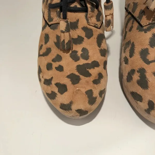 Rebecca Taylor Leone Leopard Print Heeled Booties‎ - Image 4