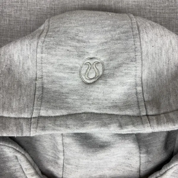 Lululemon Scuba Hoodie Womens Small Gray Full Zip Cropped Fleece Thumbholes - Image 4