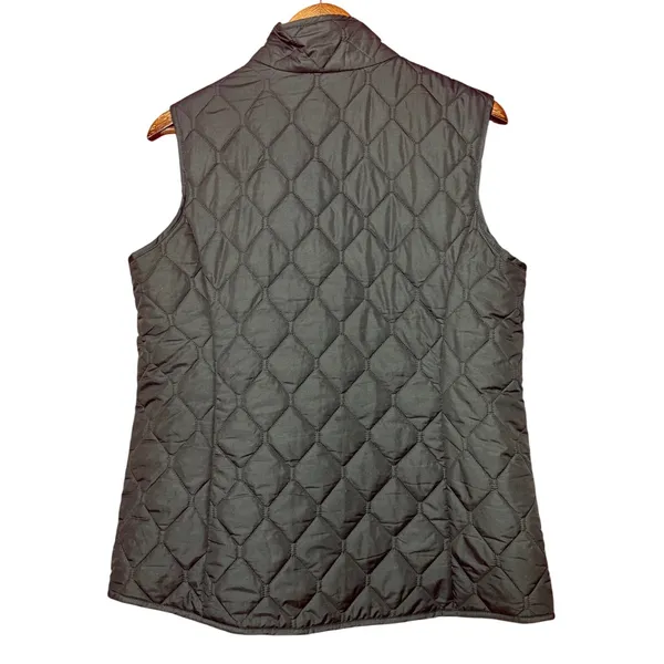Eddie‎ Bauer Quilted Vest Women Large Black Excellent Full Zip Diamond Pattern - Image 3