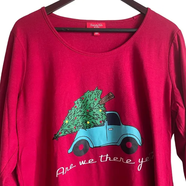 Christmas PJs Set Women 1X Red Long Sleeve Holiday Novelty Print Lounge Festive‎ - Image 9