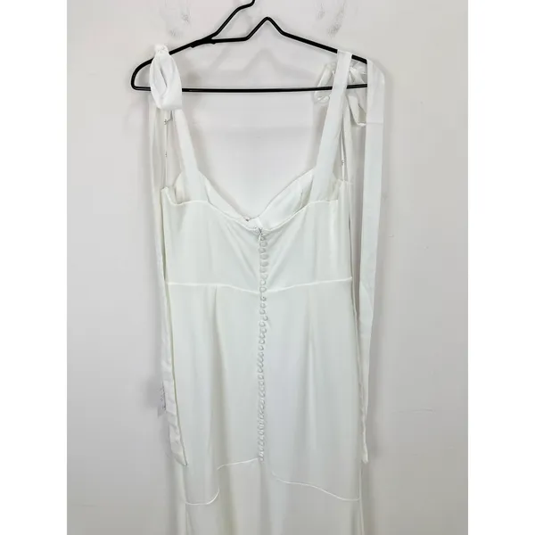 Lulus Splendid Love White Bustier Tie-Strap Mermaid Maxi Dress Wedding Large NWT - Image 8