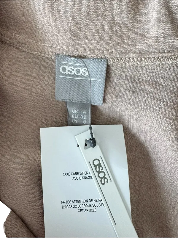 ASOS Design - NWT Tuxedo Midi Dress Camel Double Breasted Sz 0 - Image 7
