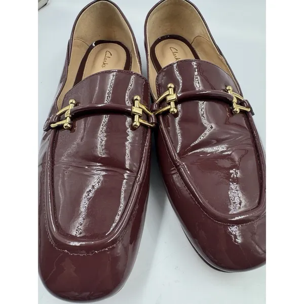 Clarks Women’s Size 9.5 Merlot Slip-On Loafer Leather Burgundy/Red - Image 15