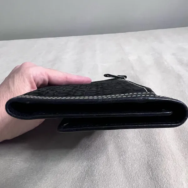 🖤✨ Coach Signature Jacquard Turnlock Wallet Black Leather Trim ✨🖤 - Image 4