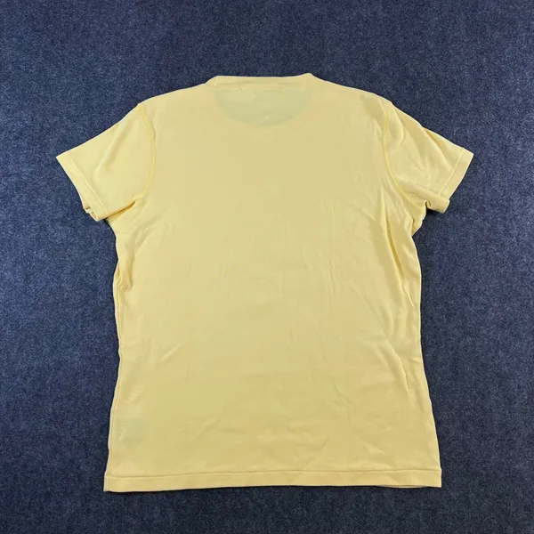 Ralph Lauren Sport Women Yellow Cotton Ribbed Crew Neck T-Shirt Size L Pony Logo - Image 2