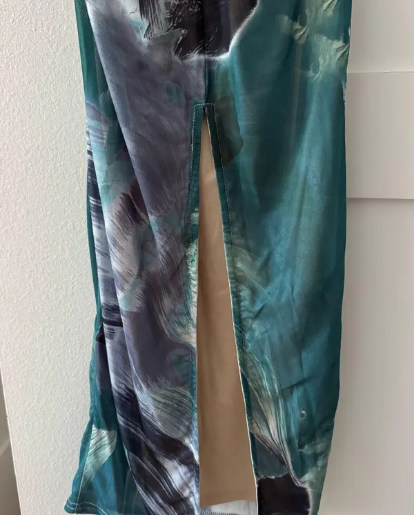 12th Tribe Strapless Teal and Navy Dress - Image 6
