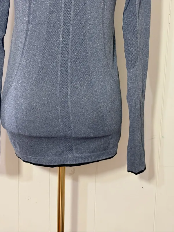 Lululemon Swiftly Tech Long Sleeve Shirt 2.0 Gray Black Trim Size 8 - Image 10