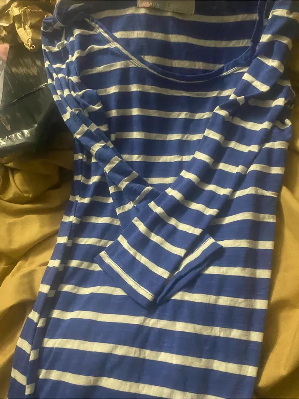 Free People Beach Blue and White Striped Dress - Image 7
