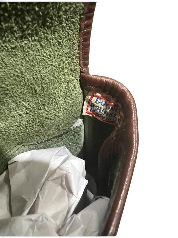 Vintage Dooney & Bourke All-Weather Leather coin purse in fir green and Britis - Image 6