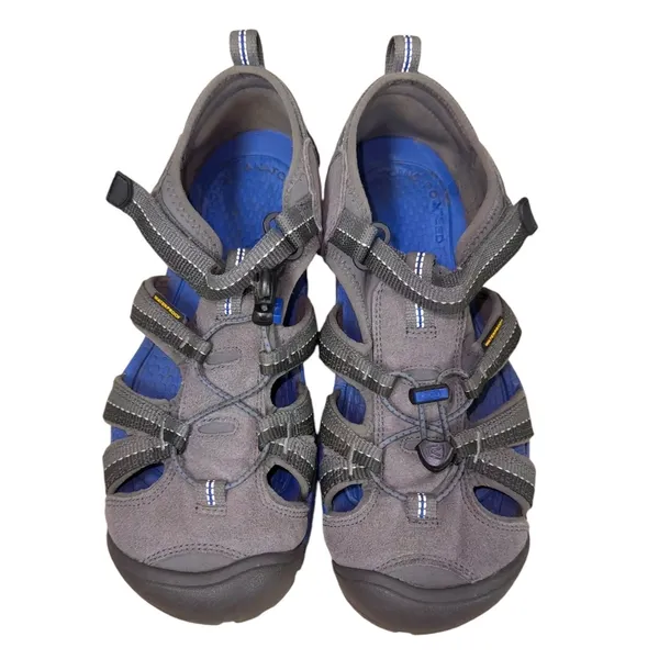 KEEN Suede Leather Waterproof Hiking Sport Sandals Gray Blue Women's 6 - Image 3