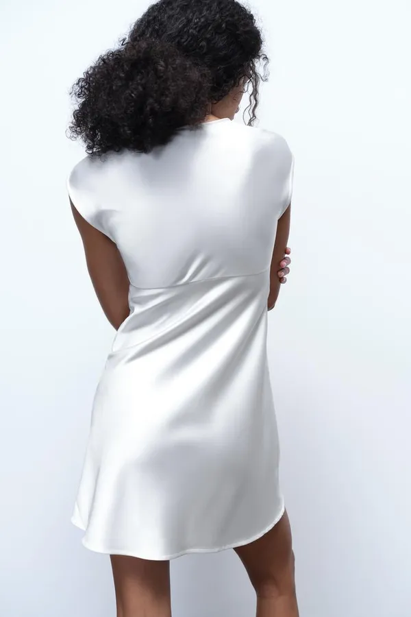 Zara mini dress satin effect lingerie style slip party wedding coctail - Image 6