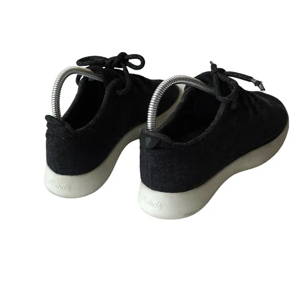 Allbirds Womens Wool Runners Lace Up Running Sneakers True Black‎ Gray Sole Sz 7 - Image 4