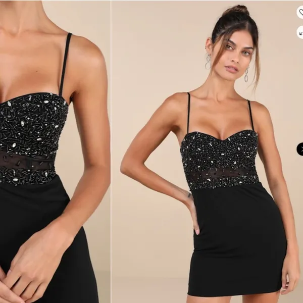 LULU's Prom Wedding Elegant Sexy Bustier Corset Rhinestone Holiday Party Mini - Image 3
