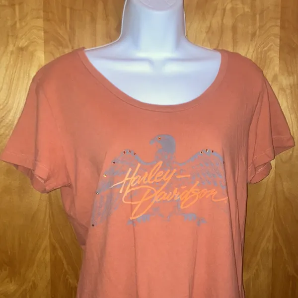 Orange Harley Davidson Motorcycle Milwaukee, WI T-Shirt Size Medium - Image 3