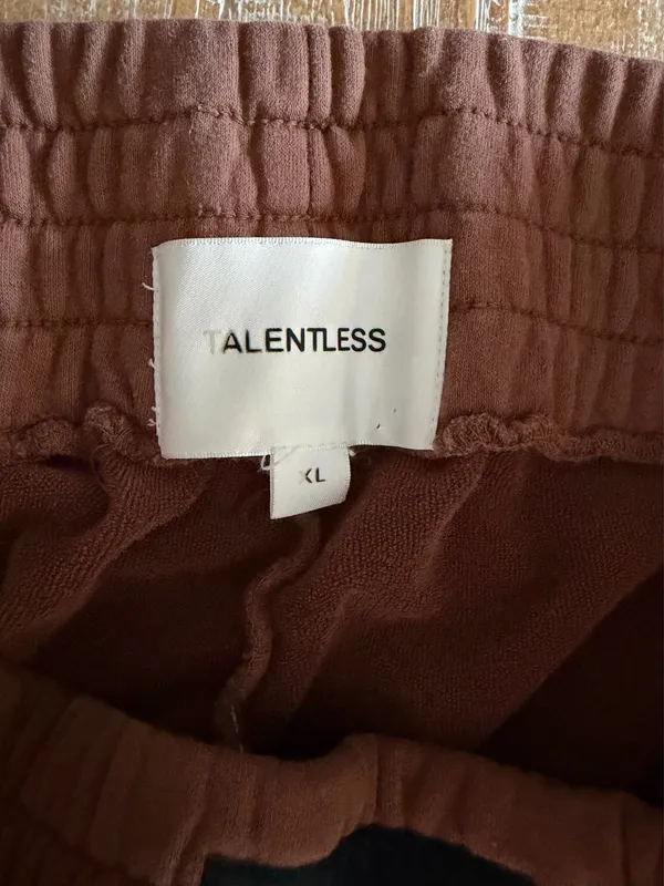 Talentless Brown High Rise Lounge Shorts XL Wide Smocked Waist Minimalist - Image 4
