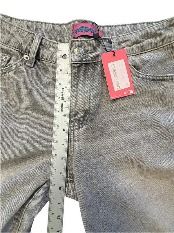 Edikted NWT Gray Washed Wide Leg Jeans Size Women’s Size M High Rise Y2K Baggy - Image 10