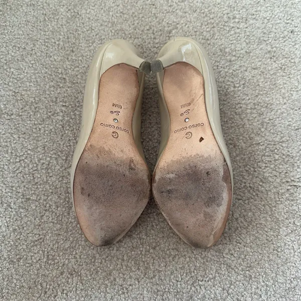 Corso Como Del Heel Pump Tan Nude Beige Patent Leather Women’s US 6.5 Repaired - Image 3