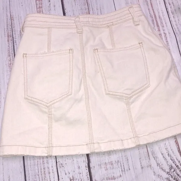 We the Free ivory color jean skirt size 25 - Image 7