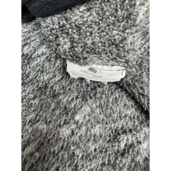 Abercrombie & Fitch Fleece Pullover‎ Womens M Gray Snap Neck Quilted Trim Sherpa - Image 7