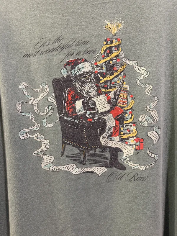 Comfort Colors Old Row Christmas Santa Long Sleeve Pocket Tee Green - Image 3