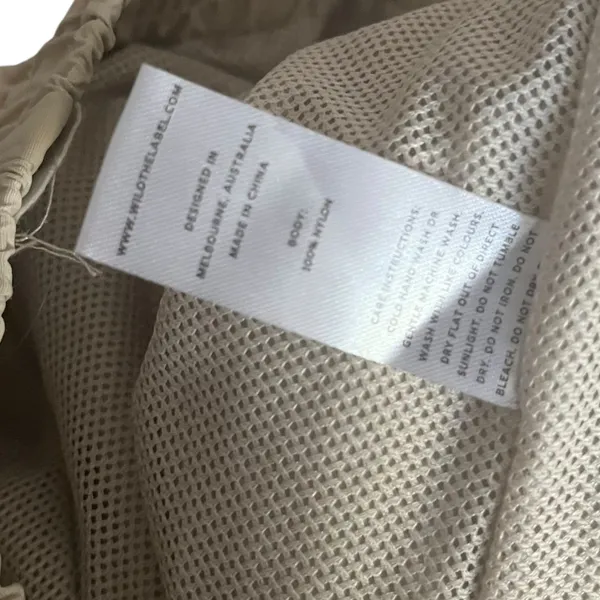 Wilo The Label‎ Nylon Pants Women's Size S Drawstring Waist Beige - Image 5