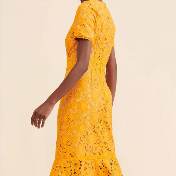👗 🌟 Anthropologie Rachel Parcell Orange Lace Midi Dress S like XS 0 2 Wedding - Image 8