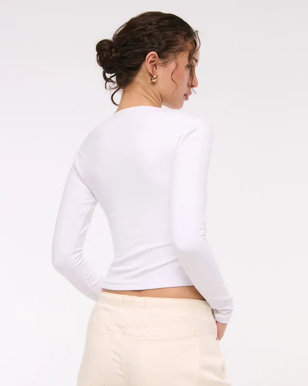 Abercrombie and Fitch White Long Sleeve Top - Image 2