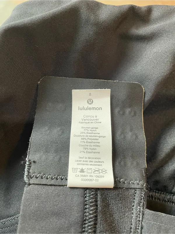 lululemon athletica Black Cross-Back Sports Bra Stash It All Size 8 - Image 4