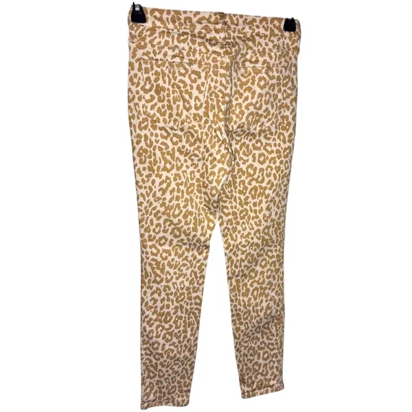 J.Crew Leopard Print Skinny Jeans Size 26 Tan Animal Print Mid Rise Stretch - Image 3