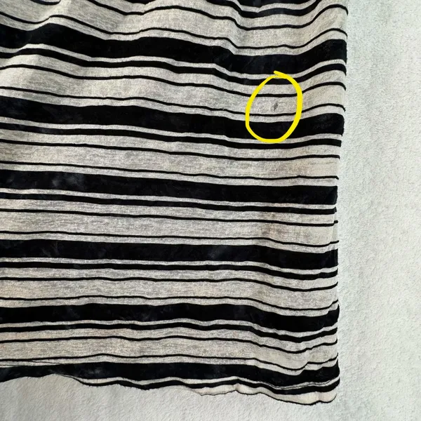 Lily Bleu Beach Striped Hooded Tunic Dress Black White Burnout Mini Coverup - Image 6