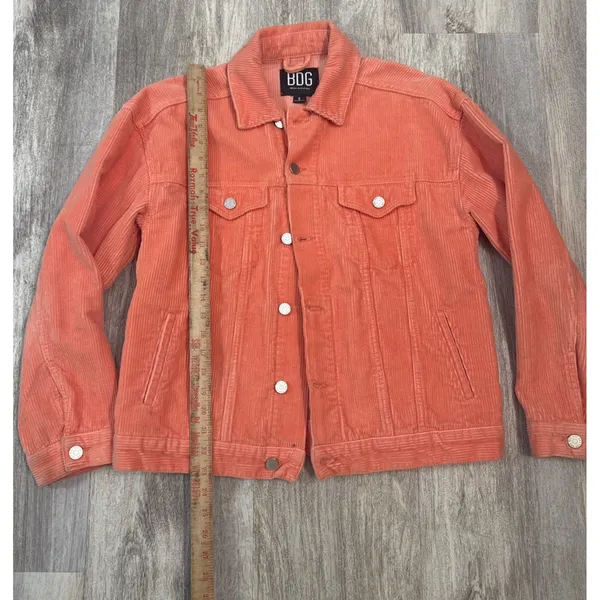 BDG Urban Outfitters Coral Corduroy Trucker Jacket Womens‎ Size Small Oversized - Image 3