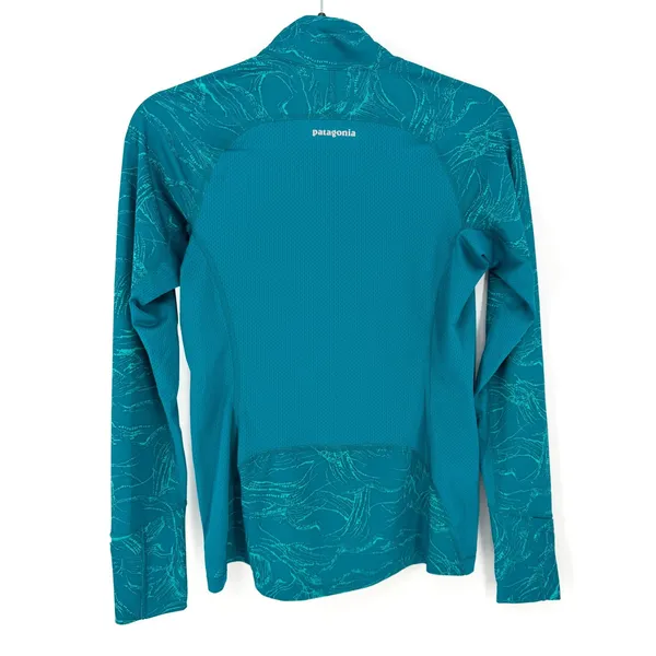 Patagonia Pullover Capilene Midweight XS Teal Blue 1/4 Zip Thumbhole Gorpcore - Image 8