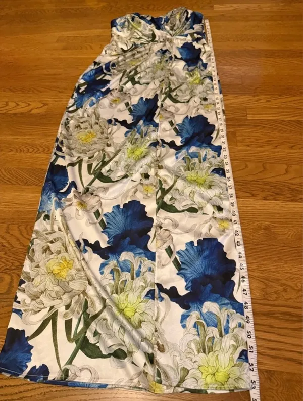 Luxxel NWT Strapless Blue Floral Maxi Dress size L - Image 10