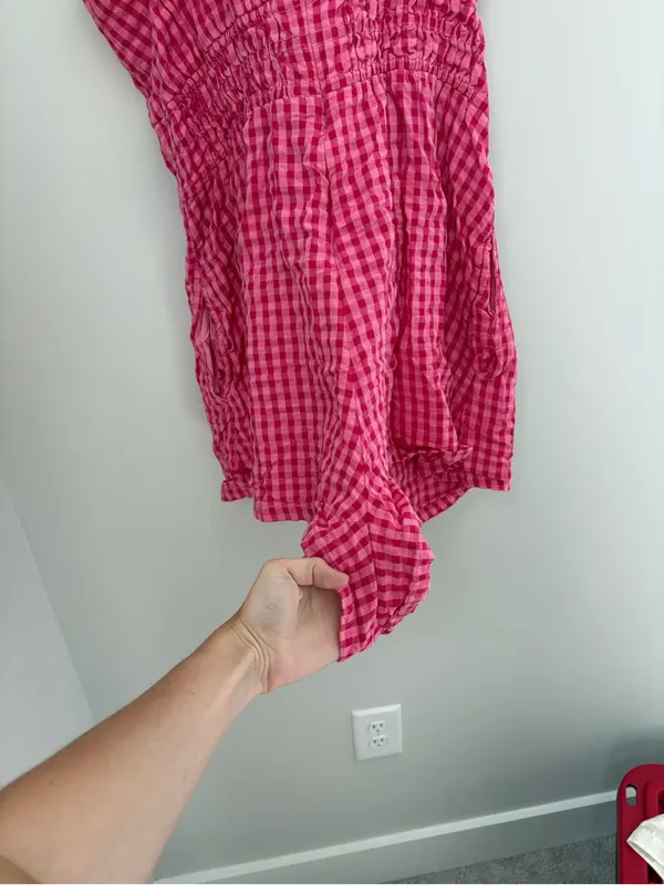 Anthropologie Somerset Gingham Romper size Large - Image 7