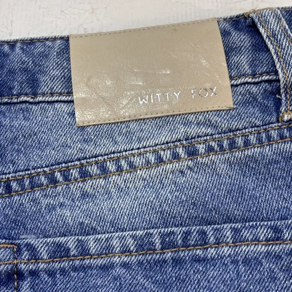 Witty Fox Jeans Women 5/27 Blue Cotton Denim Wide-Leg Travel Faded Stretch - Image 7