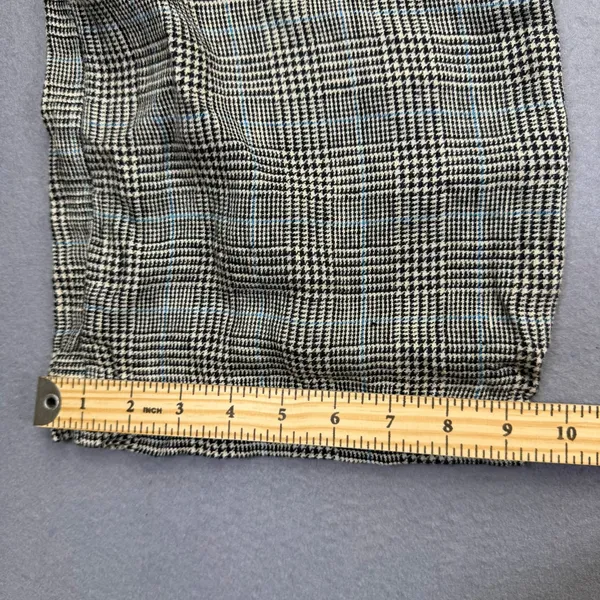 Reformation 100% Linen Wide Leg Plaid Pants‎ Black White Blue Size 2 High Rise - Image 7